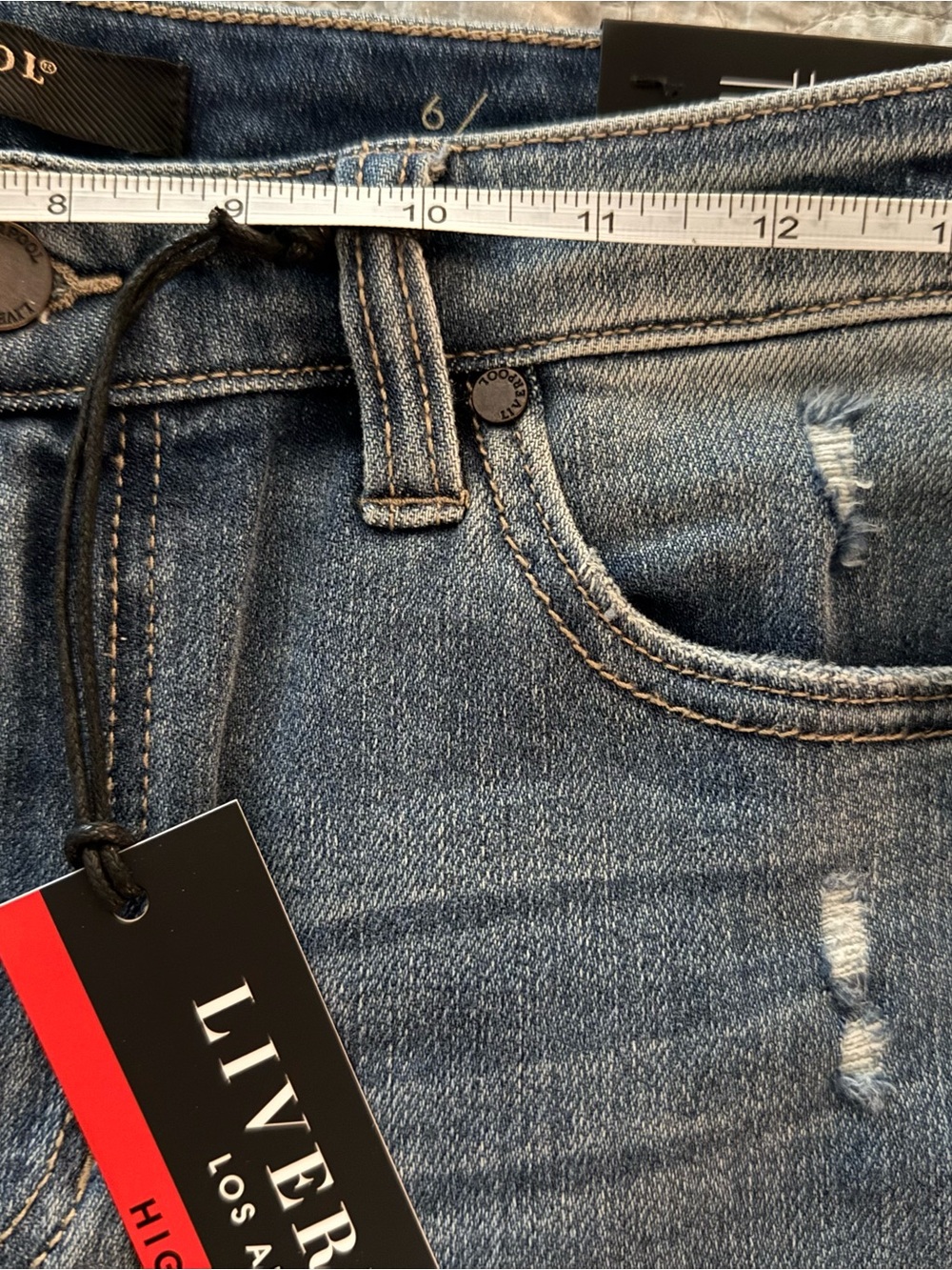 Liverpool Los Angeles High Rise Skinny Jeans NWT Distressed 6/28 - Picture 9 of 11